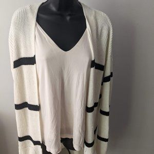 Striped Knit Sweater long Cardigan